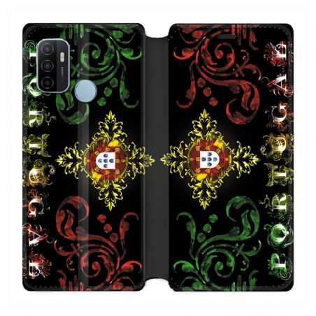 Housse Cuir Portefeuille Pour Oppo A53 / A53S Portugal Arabesque
