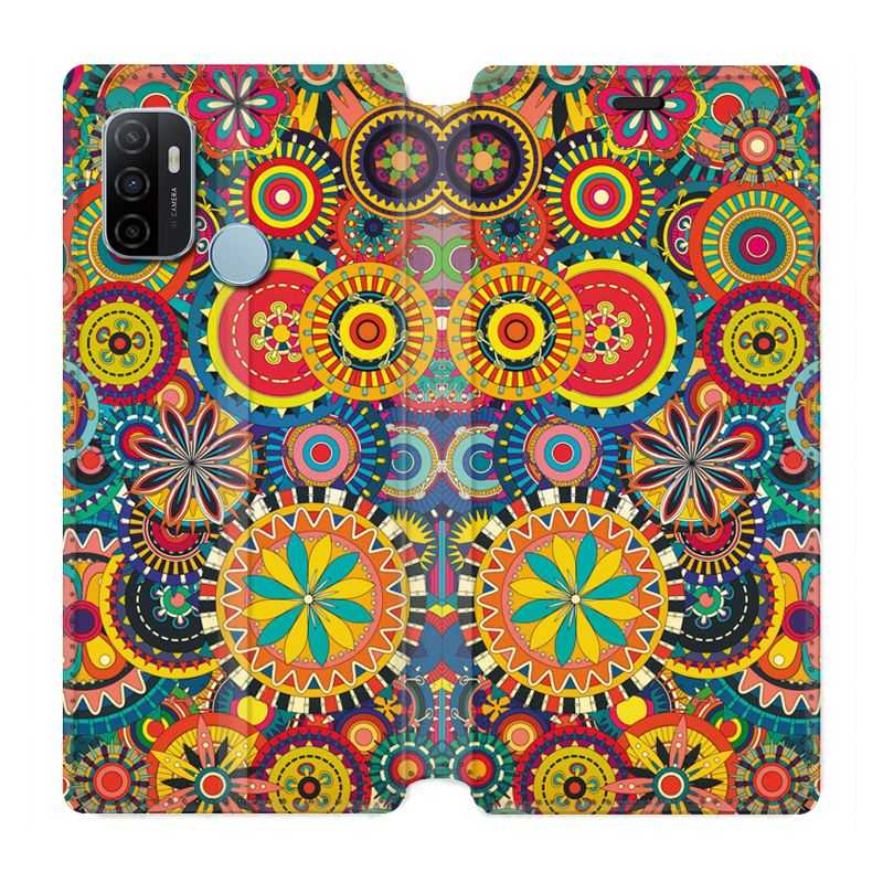 Housse Cuir Portefeuille Pour Oppo A53 / A53S Psychedelic Roue
