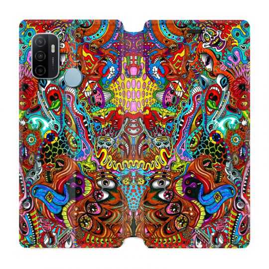 Housse Cuir Portefeuille Pour Oppo A53 / A53S Psychedelic Yeux