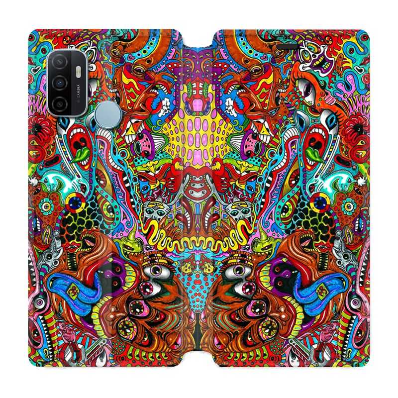 Housse Cuir Portefeuille Pour Oppo A53 / A53S Psychedelic Yeux