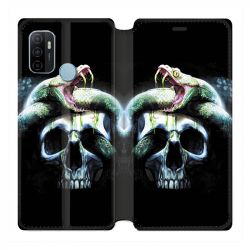 Housse Cuir Portefeuille Pour Oppo A53 / A53S serpent Crane