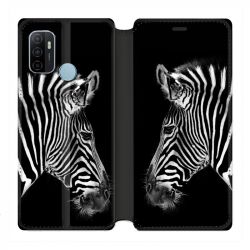 Housse Cuir Portefeuille Pour Oppo A53 / A53S Savane Zebra