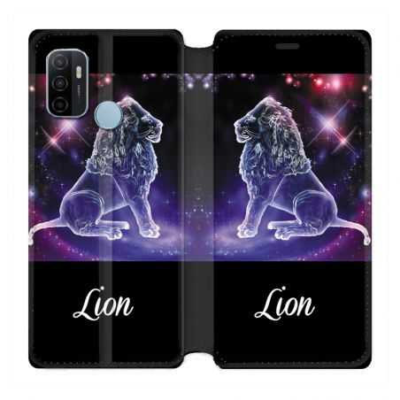 Housse Cuir Portefeuille Pour Oppo A53 / A53S Signe Zodiaque 2 Lion