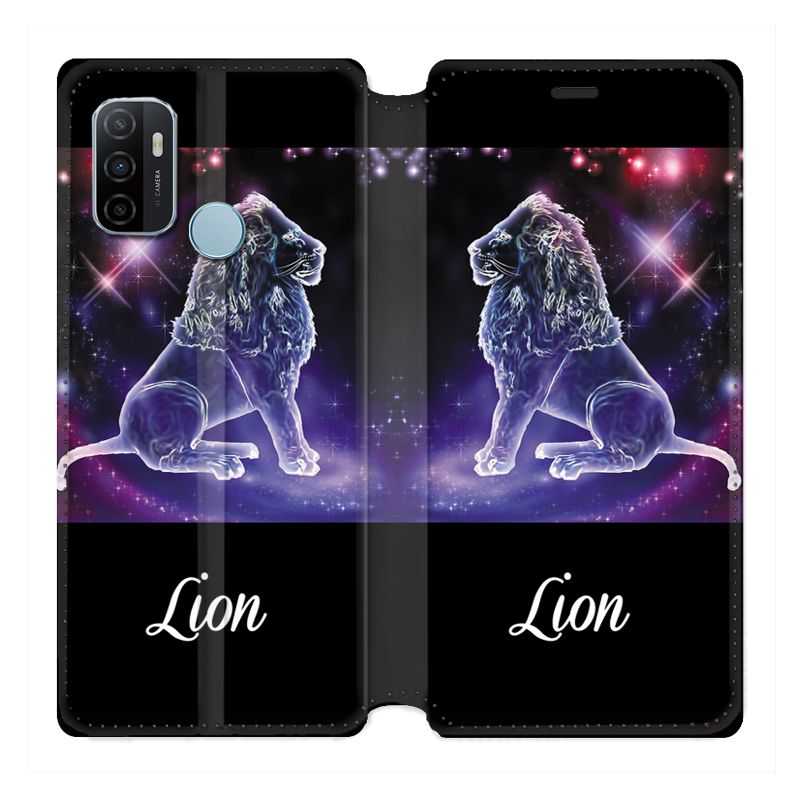 Housse Cuir Portefeuille Pour Oppo A53 / A53S Signe Zodiaque 2 Lion
