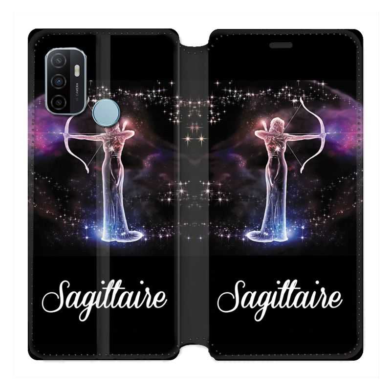 Housse Cuir Portefeuille Pour Oppo A53 / A53S Signe Zodiaque 2 Sagittaire