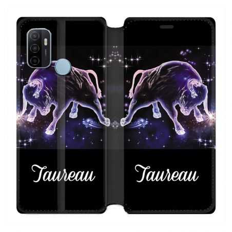 Housse Cuir Portefeuille Pour Oppo A53 / A53S Signe Zodiaque 2 Taureau