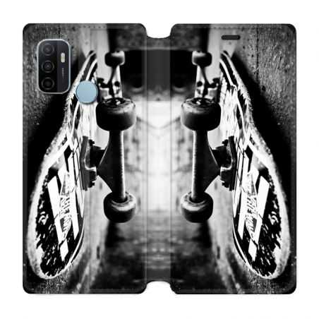 Housse Cuir Portefeuille Pour Oppo A53 / A53S Skate Vintage