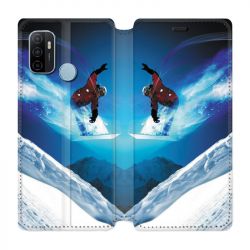 Housse Cuir Portefeuille Pour Oppo A53 / A53S Snowboard Saut