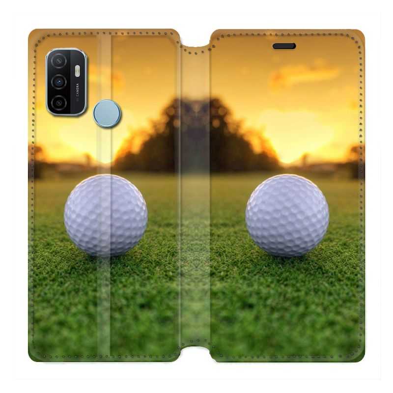 Housse Cuir Portefeuille Pour Oppo A53 / A53S Golf Balle