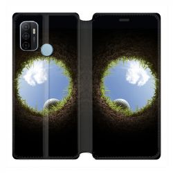 Housse Cuir Portefeuille Pour Oppo A53 / A53S Golf Trou