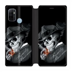 Housse Cuir Portefeuille Pour Oppo A53 / A53S Tete de Mort family business