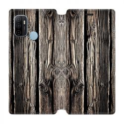 Housse Cuir Portefeuille Pour Oppo A53 / A53S Texture Bois