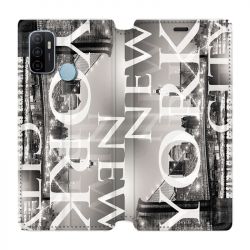 Housse Cuir Portefeuille Pour Oppo A53 / A53S Amerique USA New York