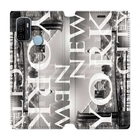 Housse Cuir Portefeuille Pour Oppo A53 / A53S Amerique USA New York