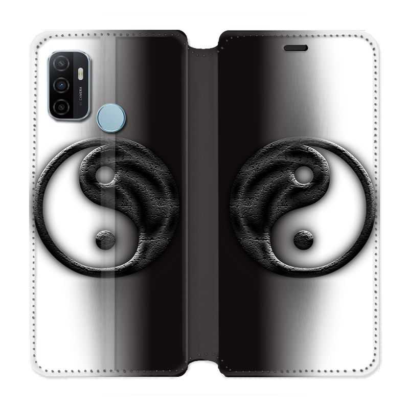 Housse Cuir Portefeuille Pour Oppo A53 / A53S Yin Yang 3d