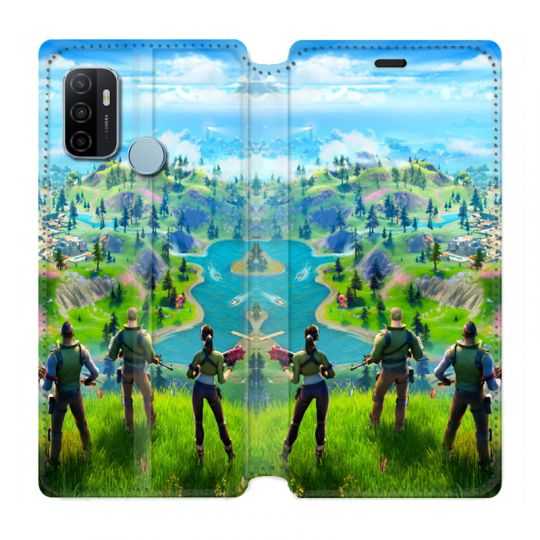 Housse Cuir Portefeuille Pour Oppo A53 / A53S Fortnite Map