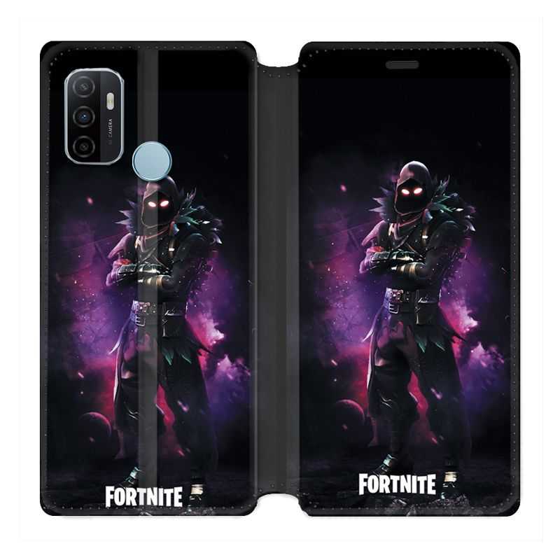 Housse Cuir Portefeuille Pour Oppo A53 / A53S Fortnite Raven