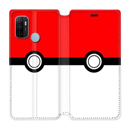 Housse Cuir Portefeuille Pour Oppo A53 / A53S Pokemon Pokeball