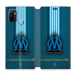 Housse Cuir Portefeuille Pour Oppo A53 / A53S Olympique Marseille OM Bande
