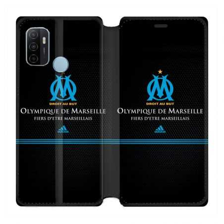 Housse Cuir Portefeuille Pour Oppo A53 / A53S Olympique Marseille OM Fier etre Marseillais