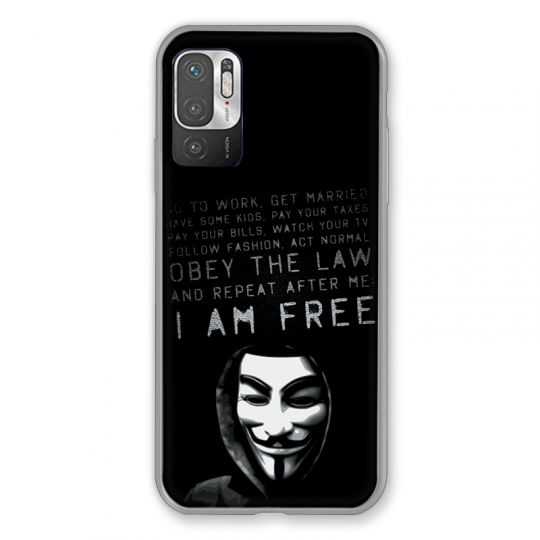 Coque Pour Xiaomi Redmi Note 10 5G Anonymous I am free