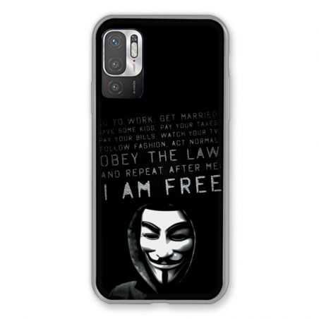 Coque Pour Xiaomi Redmi Note 10 5G Anonymous I am free
