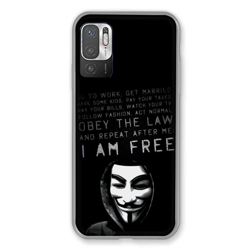 Coque Pour Xiaomi Redmi Note 10 5G Anonymous I am free