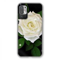 Coque Pour Xiaomi Redmi Note 10 5G Fleur Rose Blanche