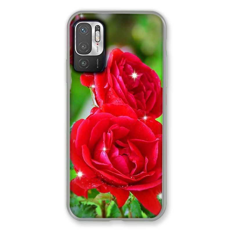 Coque Pour Xiaomi Redmi Note 10 5G Fleur Rose Rouge