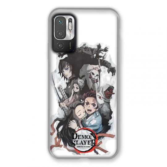 Coque Pour Xiaomi Redmi Note 10 5G Manga Demon Slayer Blanc