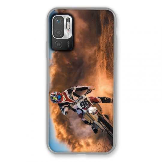 Coque Pour Xiaomi Redmi Note 10 5G Moto Cross Blanc