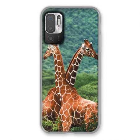 Coque Pour Xiaomi Redmi Note 10 5G Savane Girafe Duo