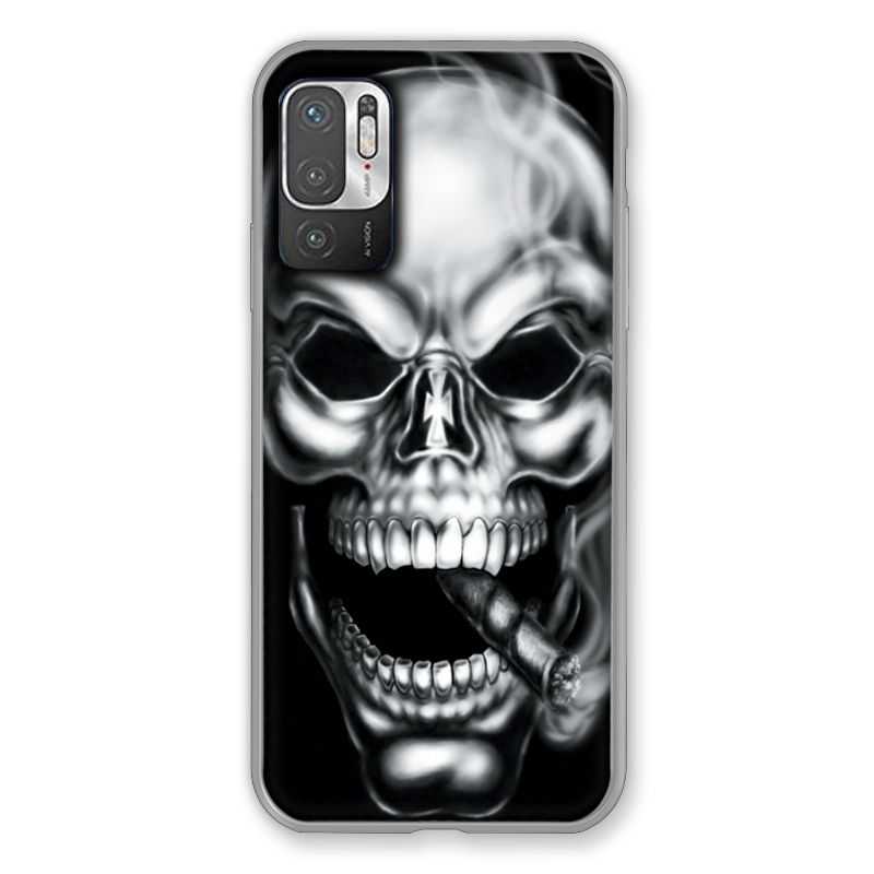 Coque Pour Xiaomi Redmi Note 10 5G Tete de Mort Fume
