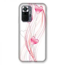 Coque Pour Xiaomi Redmi Note 10 Pro 5G Coeur Rose Montant sur Blanc