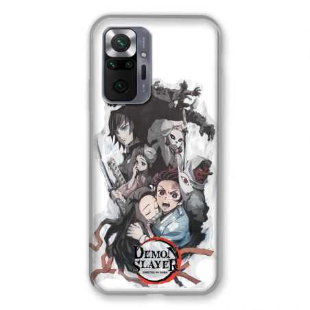 Coque Pour Xiaomi Redmi Note 10 Pro 5G Manga Demon Slayer Blanc