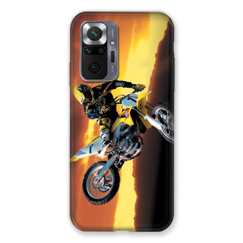 Coque Pour Xiaomi Redmi Note 10 Pro 5G Moto Cross Noir