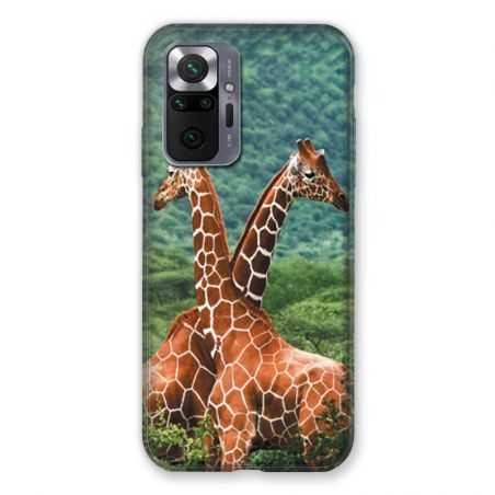 Coque Pour Xiaomi Redmi Note 10 Pro 5G Savane Girafe Duo