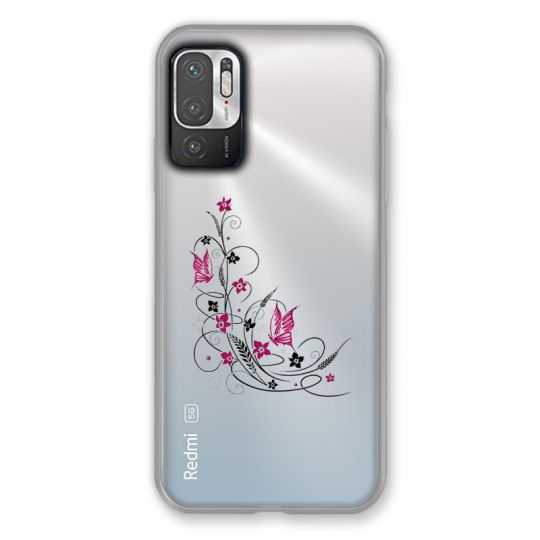Coque Transparente Pour Xiaomi Redmi Note 10 5G Fleur Papillon Mixte