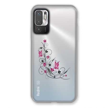 Coque Transparente Pour Xiaomi Redmi Note 10 5G Fleur Papillon Mixte