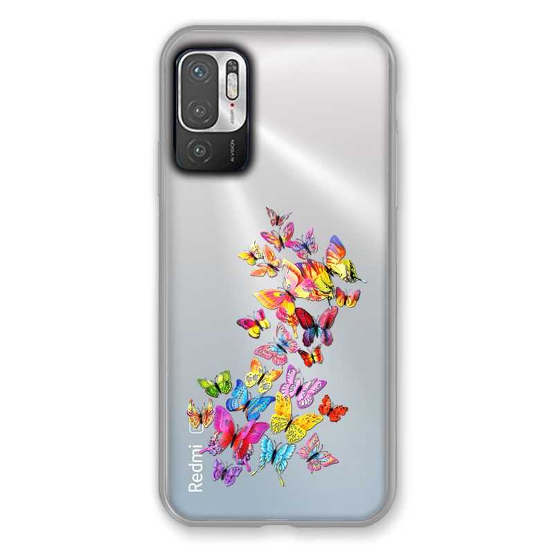 Coque Transparente Pour Xiaomi Redmi Note 10 5G Papillon Multicolore