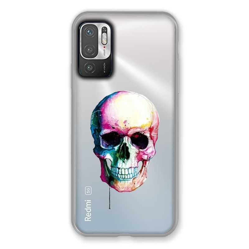 Coque Transparente Pour Xiaomi Redmi Note 10 5G Skull Head Crane Colore