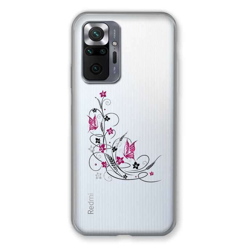 Coque Transparente Pour Xiaomi Redmi Note 10 Pro 5G Fleur Papillon Mixte