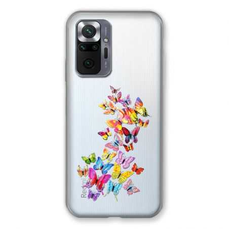 Coque Transparente Pour Xiaomi Redmi Note 10 Pro 5G Papillon Multicolore