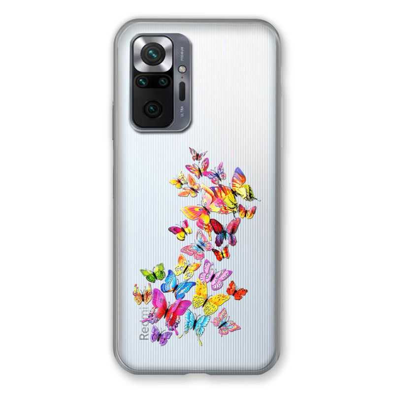 Coque Transparente Pour Xiaomi Redmi Note 10 Pro 5G Papillon Multicolore