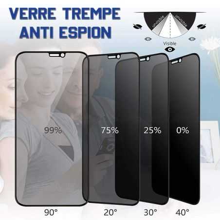 Vitre protection / Verre trempé 3D privé anti espion pour Xiaomi Redmi Note 10 PRO 5G