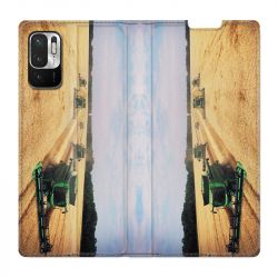 Housse Cuir Portefeuille Pour Xiaomi Redmi Note 10 5G Agriculture Moissonneuse