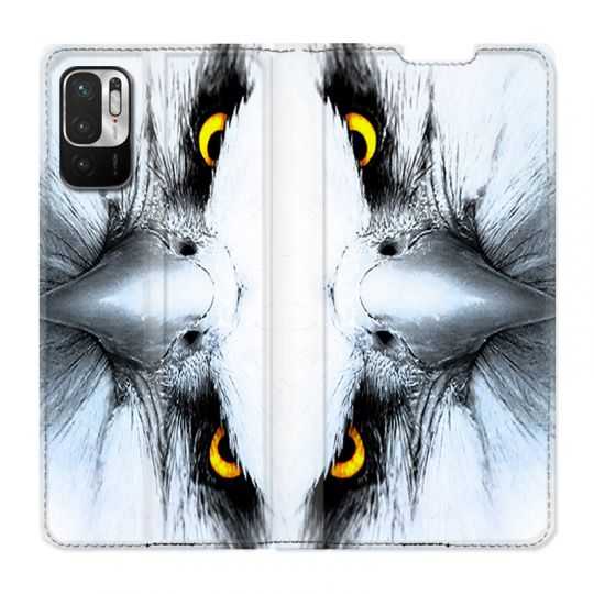 Housse Cuir Portefeuille Pour Xiaomi Redmi Note 10 5G Aigle Royal Blanc