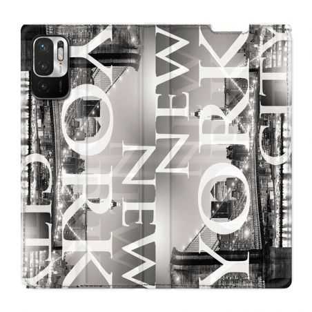 Housse Cuir Portefeuille Pour Xiaomi Redmi Note 10 5G Amerique USA New York