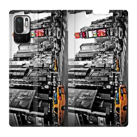Housse Cuir Portefeuille Pour Xiaomi Redmi Note 10 5G Amerique USA New York Taxi