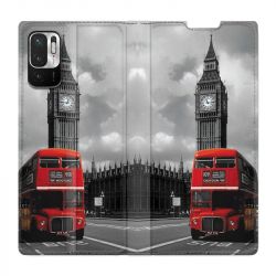 Housse Cuir Portefeuille Pour Xiaomi Redmi Note 10 5G Angleterre London Bus